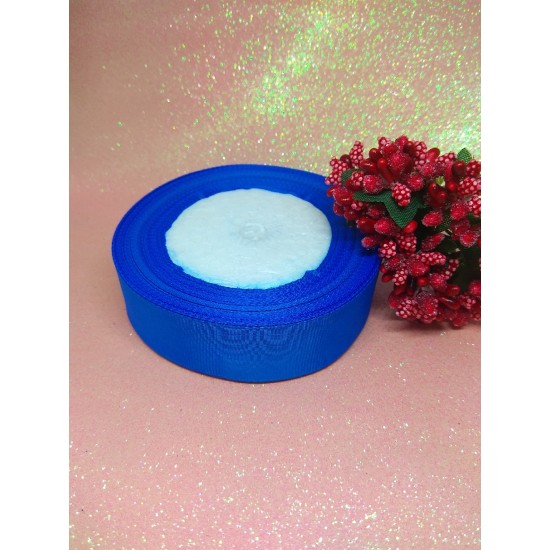 Лента репсовая однотонная 2,5 см цв. синий, цена за 3 м